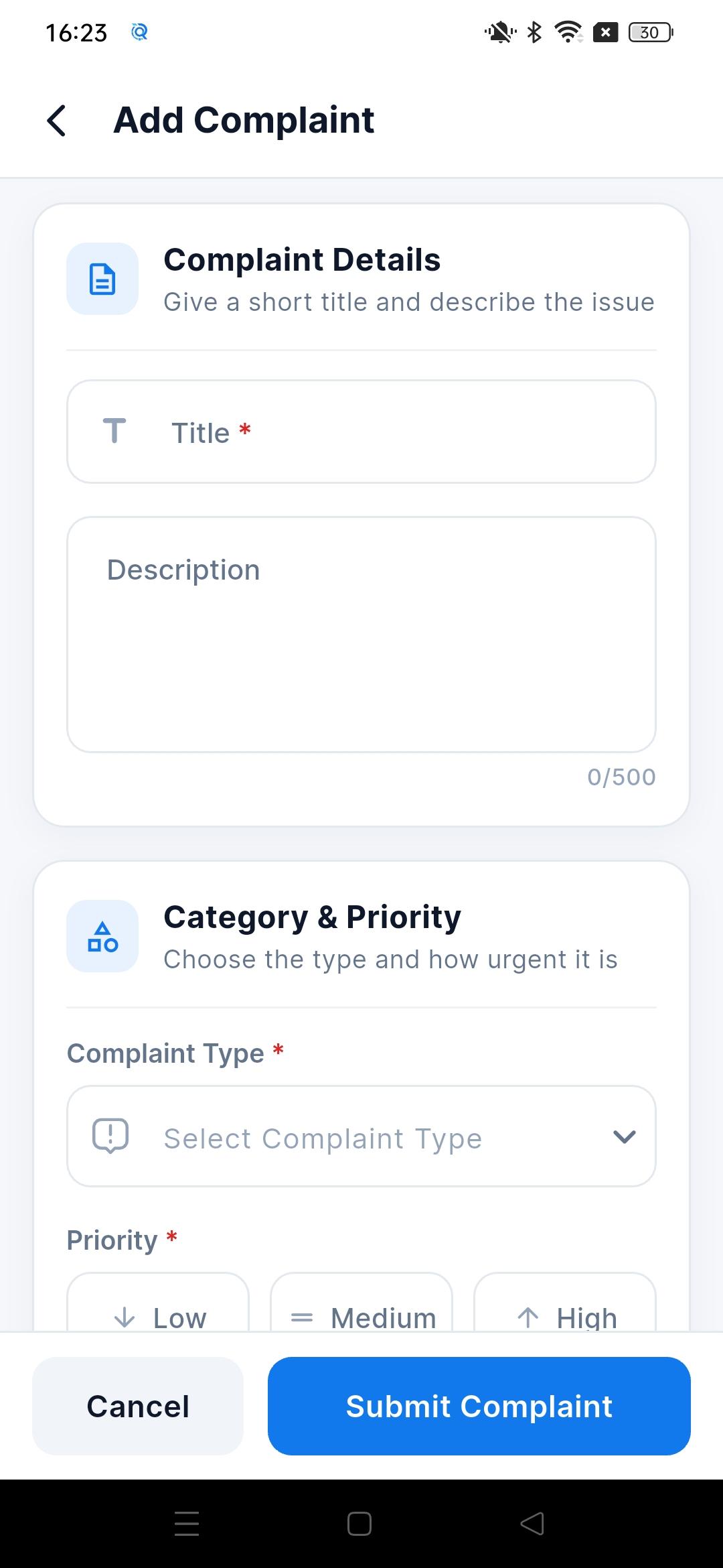 Add Complaint