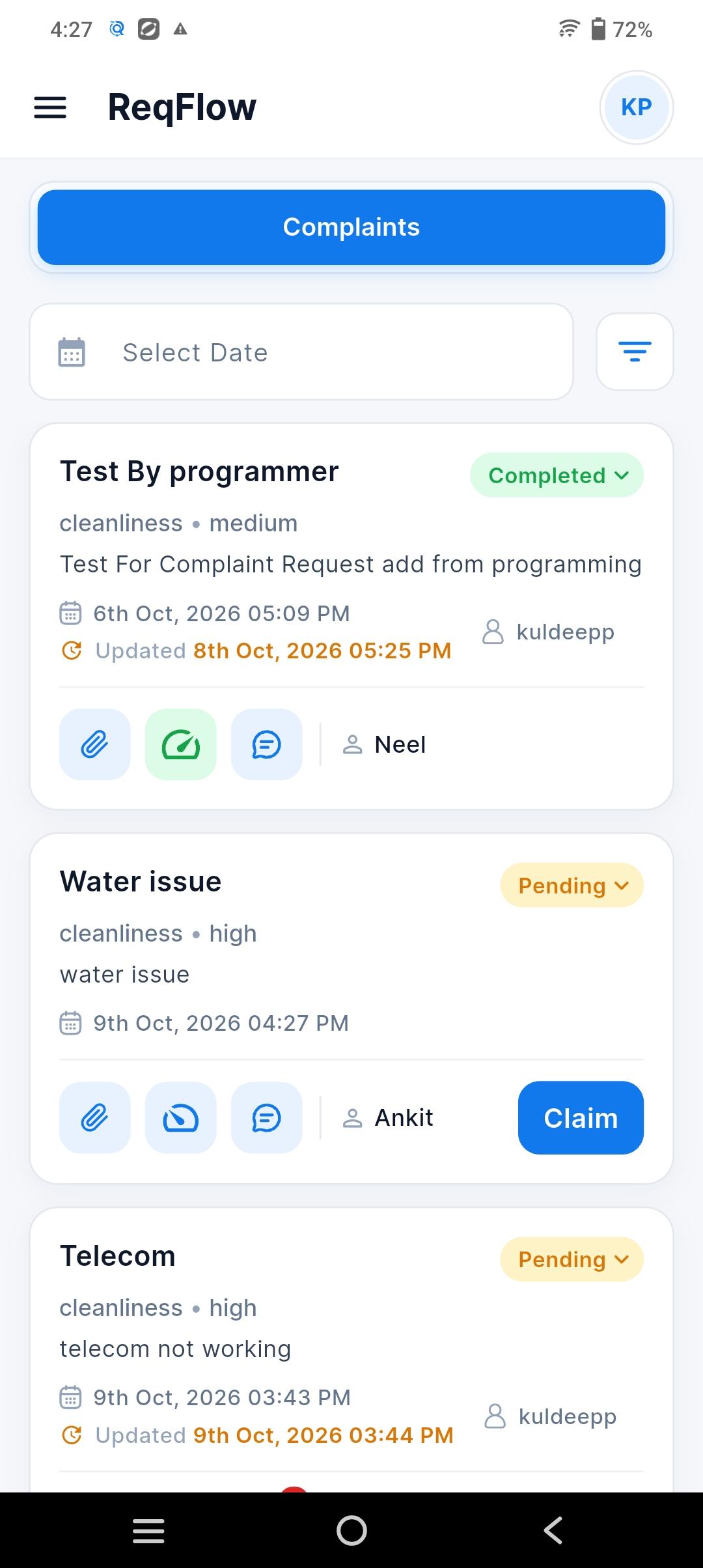 Claim a complaint